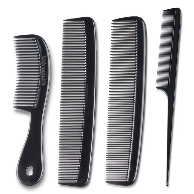 Hair Combs Set 12pc, Professional Styling Comb Set Assorted (Black) Comb Set - Fine Pro Tail Combs, Dresser Hair Comb Styling Comb - Premium Grade for Men and Women - Parting Teasing and Styling