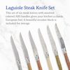Laguiolel Cutlery Set with 6 Steak Knives in Wooden Block, Mineral