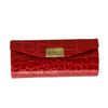 Zalati Leather Button Lipstick Case with Mirror for Gift Box Storage Box (Red)