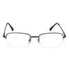 JoXiGo Half Frame Reading Glasses for Men Women Metal Rectangular Frame Spring Hinge + Glasses Strap,Black +2.0