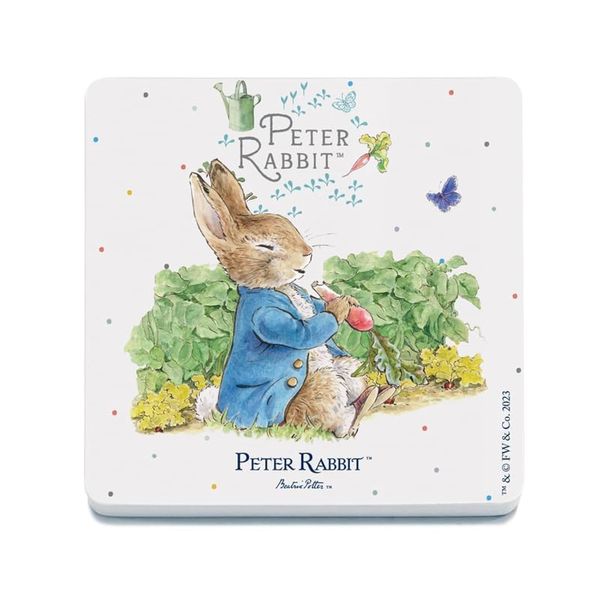 Decorative Coaster (10 x 10 cm) - Beatrix Potter - Peter Rabbit and Radish