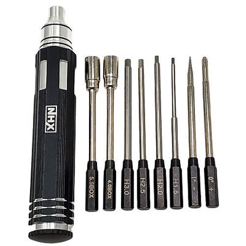 NHX RC 8-1 Hard Steel Tool Hex Nut Driver Set 1.5/2.0/2.5/3.0/0+ Flat/1-/4/5.5