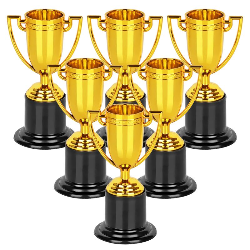 WINKIO Mini Trophies, 6 Pack Gold Trophy Award, Plastic Trophies for ...