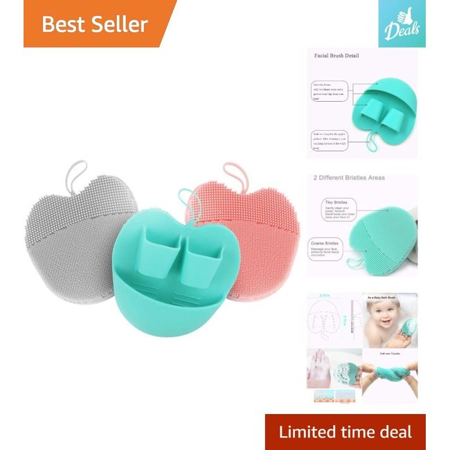 Soft Silicone Facial Cleansing Brush - Gentle Exfoliating & Massage Scrubber Pad