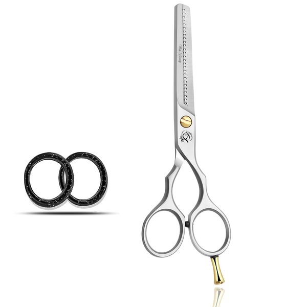 5.5“ Professional Hair Cutting thinning Scissors - Hair Shears- Barber Scissor- Premium Stainless Steel Sharp Hairdressing Scissors for Barber, Children, Men, and Women (5.5" Thinning Scissors)