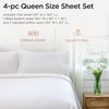 Luxury Queen Sheet Set 800 Thread Count for Queen Size Bed - Hotel White Sateen