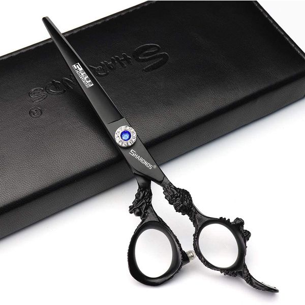 professional hairdressing scissors, Japanese hair scissors, hairdresser cutting scissors and scissors set(6-inch flat shear-D)