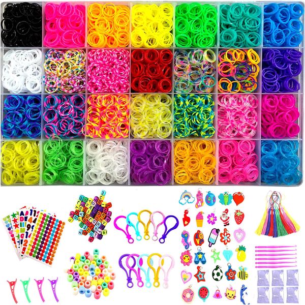 YITOHOP 12080+ Loom Bands Kit, Rubber Bands for Bracelet Making Kit DIY Art Craft Kit Girls &Boys Creativity Gift to Improve Imagination