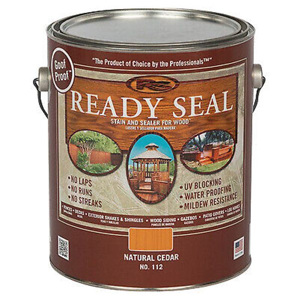 Ready Seal 112 Exterior Wood Stain & Sealer, Flat Natural Cedar, 1-Gallon -