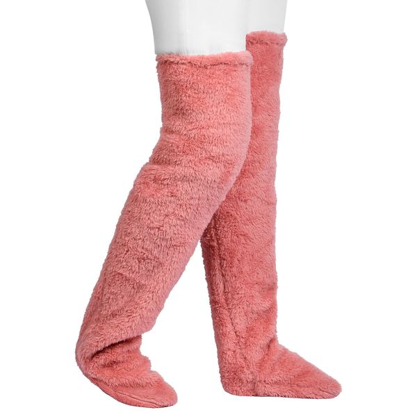 flintronic Sock Slippers, Long Socks Plush Slippers for Women, Cute Warm Socking Leg Cover Knee, Leg Warmers Winter Home Sleeping Socks, Socks Winter Home Sleeping Socks - Pink