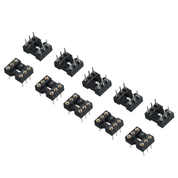 uxcell DIP IC Chip Socket Adapter Round Pin for PCB Board Chip 6P 2.54mm Pitch IC Sockets 10pcs