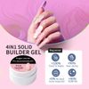 Solid Builder Gel for Nails Kit 15g– 4-in-1 Solid Builder Gel for Nail Extension & Art, Mirror Powder Effects, Easy Mold Design (Set A)