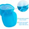 Keedolla 2 Pack Cute Denture Cups Denture Bath Container for Soaking False Teeth, Denture Storage Container Soaking Bath Case with 2 Brush - Blue and White