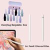 5 Pack Tips Replacement Compatible with Apple Pencil 1/2/Pro Generation, Highly Sensitive Replacement Tips and Precise Control Pen/Stylus Nib for Pencil (B-12Pack with Pink Case)