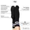 TAVI NOIR Kai Fashion Crew Grip Socks, Medium, Ebony