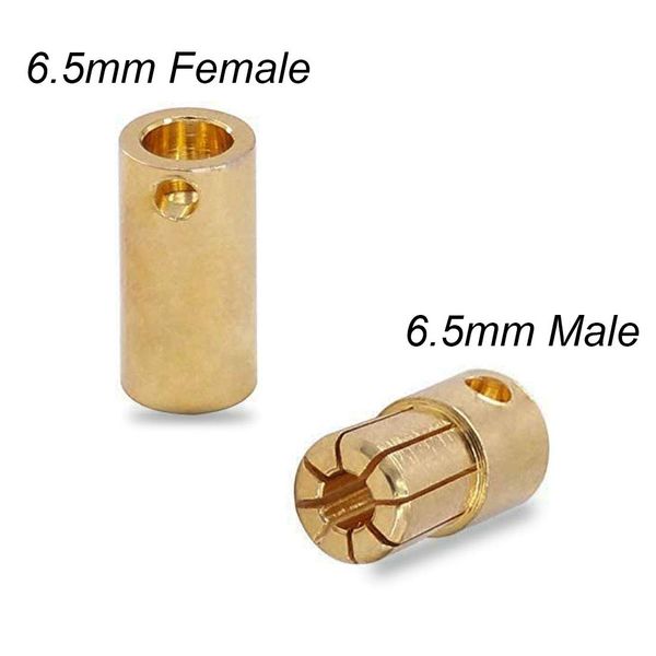 FLY RC 20 Pairs Gold Plated 6.5MM Banana Plug Bullet Male Female Connector Adapter for RC RC Airplane Car Boat Drone ESC Motor