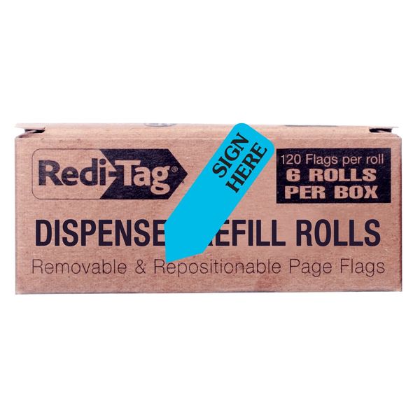 Redi-Tag "Sign Here" Flags, Refills For Flag Dispenser, Printed Message Flags...