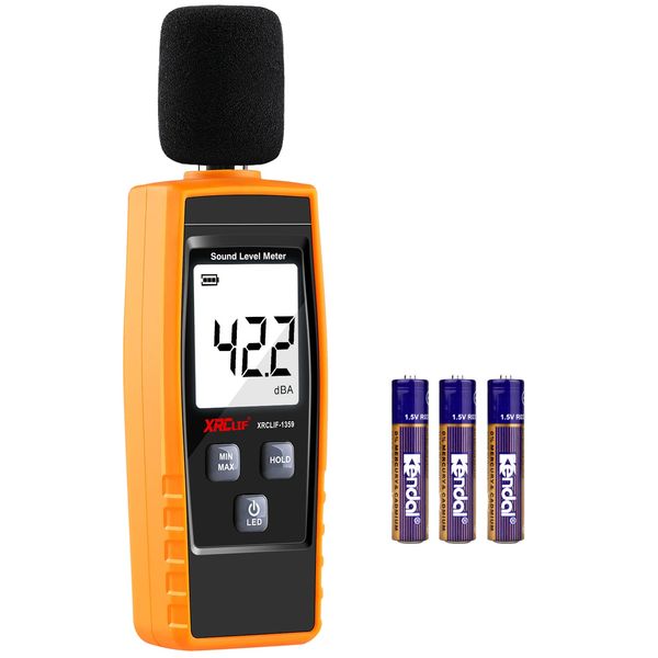 Digital Sound Level Meter Hand-held Sound dB Meter with Programmable Alarm Value Function, 30-130dB(A) Decibel Sound Noise Meter Tester Measurement with LCD Dispaly, Max/Min/Hold Function