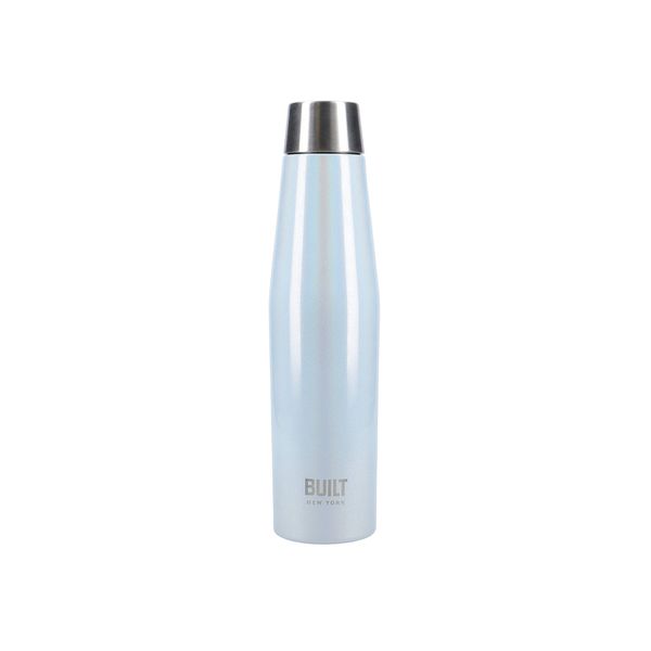 Built Apex Insulated Water Bottle with Leakproof Perfect Seal Lid, Sweatproof 100% Reusable BPA Free 18/8 Stainless Steel Flask, Iridescent Blue, 540 ml