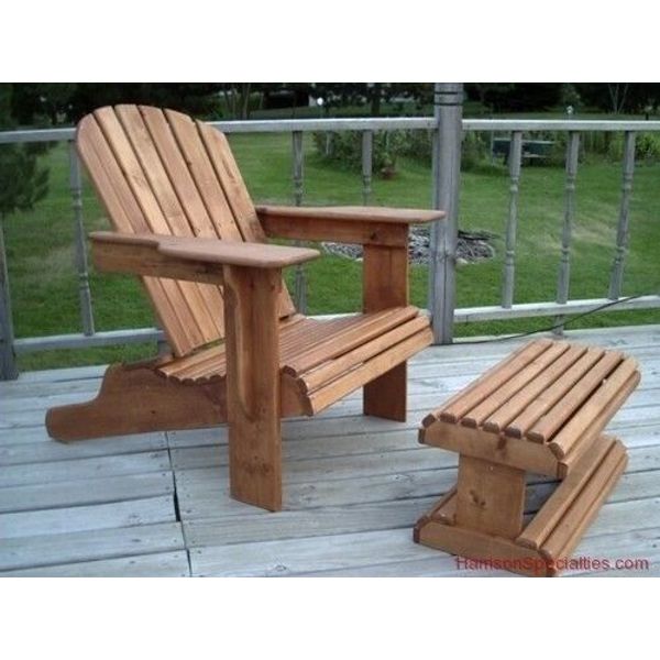 ADIRONDACK CHAIR & OTTOMAN Woodworking Plan Wood Plans Full Size Patterns