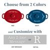 Let's Make Memories Personalized Oval Stoneware Casserole Dish - Initial - Red