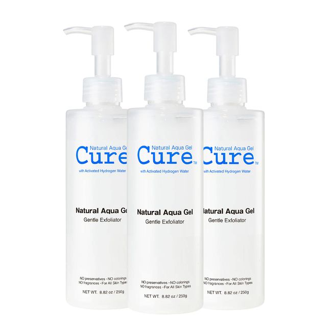 Cure Aqua Gel - Gentle Exfoliator - Water-Based Exfoliating Face and Body Scrub - Dead Skin Remover For Youthful Skin, 3 Pack