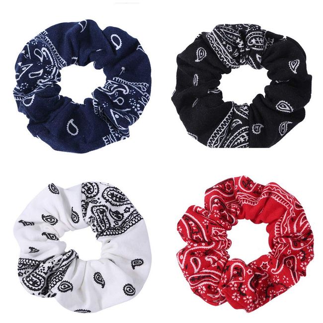 nuoshen Bandana Cloth Fabric Scrunchies Hair Elastics Ties，Hair Scrunchies Elastic Hair Ties Women Accessories