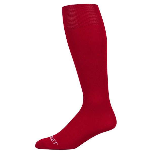 Pro Feet Polyester Multi-Sport Tube Socks, Scarlet, Medium