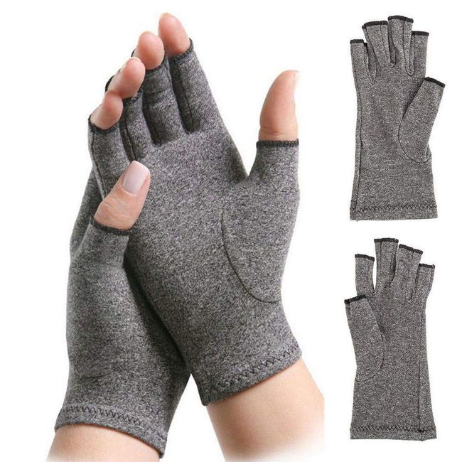 DERCLIVE Arthritis Gloves Men Women Compression Hand Glove for Alleviate Carpal Tunnel/Open Finger/Fingerless Thumb for Computer Typing etc