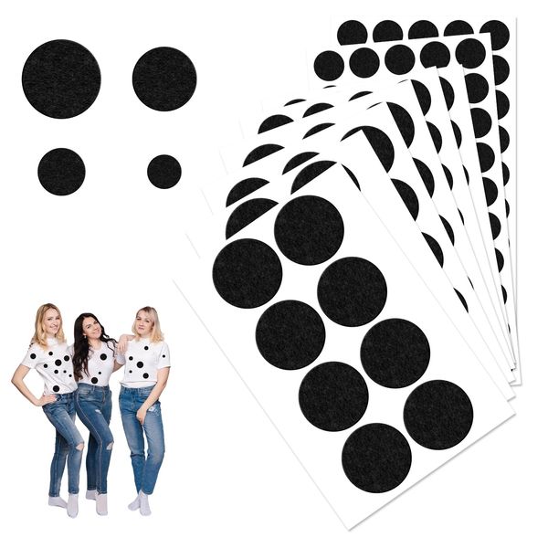 Styquenzer Filz Schwarz Runden Filzgleiter Selbstklebend Schwarz 202 Stück Filz Selbstklebend Bastelfilz 1mm Filz zum Nähen Filzgleiter Schwarz für Halloween Kleidung DIY Basteln Tischdeko Osterdeko