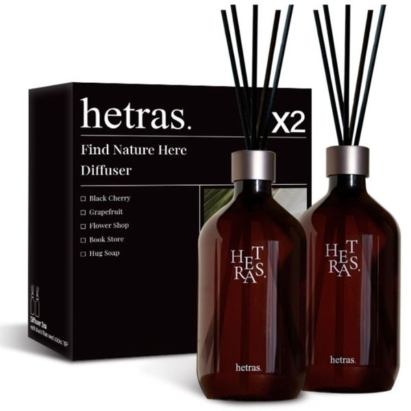 HETRAS. Premium Reed Diffuser: Set of 2 x 16.9oz (1,000 ml) Large Capacity | Fragrance Oil Diffuser & Sticks for Home & Office & Bathroom Decor - Gifts for Loved One (Flower Shop)