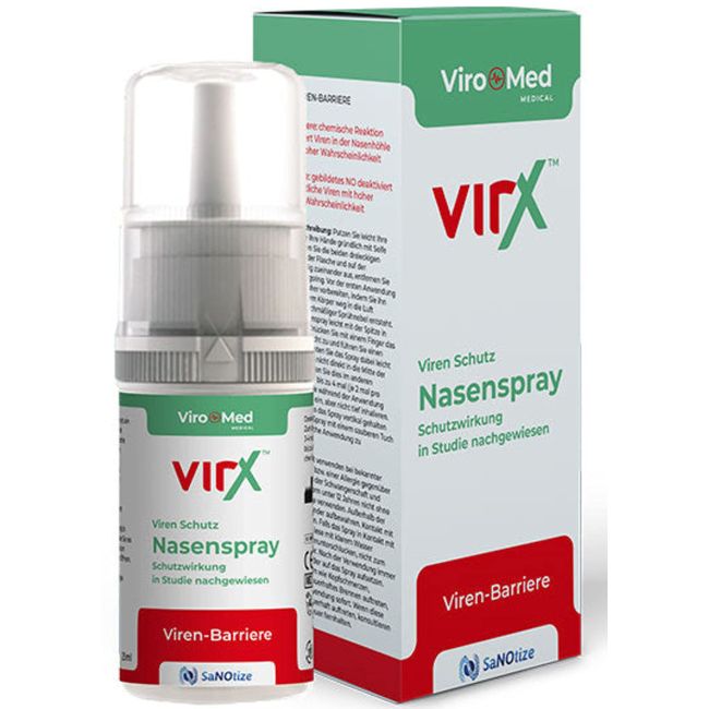 VirX Nasenspray 25 ml - deaktiviert Viren in der Nase - in Studien nachgewiesene Schutzwirkung vor Viren von Erkältung, Grippe & Co - VirX nasal spray VirX enovid