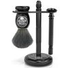 Viking Revolution Black Safety Razor Stand - Razor Holder and Shaving Brush Stand to Prolong the Life of Your Razor - Weighted Bottom for Extra Stability
