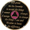 18 Month AA Medallion Pink Glitter Tri-Plate Chip