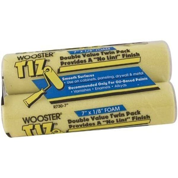 Wooster Genuine 7" Tiz 2-Pack Foam Roller Cover, R730-7