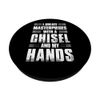 Crafting Dad Crafter Woodworking Chisel in Hands PopSockets Swappable PopGrip