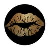 Goldene Lippen Schwarz PopSockets Klebender PopGrip
