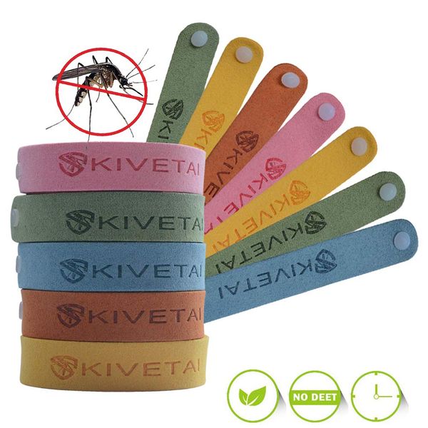 KIVETAI Mosquito Repellent Bracelet 12 Packs- Insect Repellent Bands All Natural Anti Mosquito Bracelet Travel Repellent Mosquito Waistbands Deet-Free Non Toxic Safe For Kids and Adults (MR-K1003-AF)