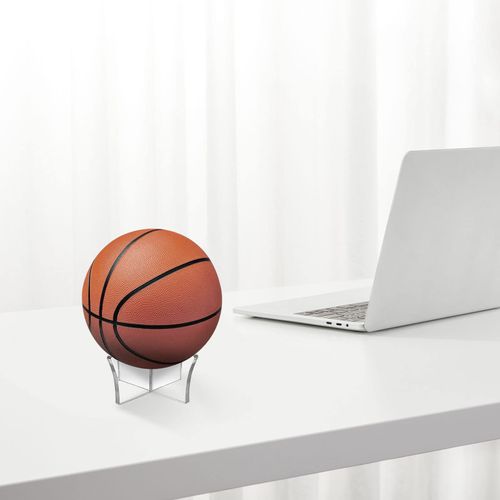 CANIPHA Acrylic Ball Stand Holder,Ball Display Stand for Football Basketball Soccer Ball Holder,Rugby Ball Volleyball Sports Ball Storage Rack,Trophy Autograph Memorabilia Display Cases(Clear,3 Pcs)