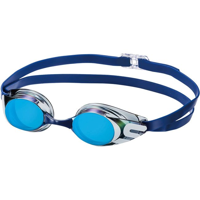 SWANS SR-11JM SMBL Swimming Goggles, Made in Japan, Racing, Non-Cushioned, For Kids 6 to 12 Years Old (Smoke x Flash Blue Mirror)