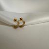 Gold Plated Sterling Silver Moonstone Beaded Stud Earrings