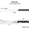 Sourdough Bread Knife 8 inch, Stainless Steel Serrated Bread Slicer, Razor Sharp