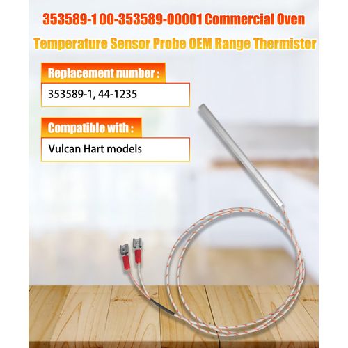 353589-1 00-353589-00001 Commercial Oven Temperature Sensor Probe OEM Range Thermistor Compatible with Vulcan Hart Models,Replaces 353589-1,44-1235 ETC