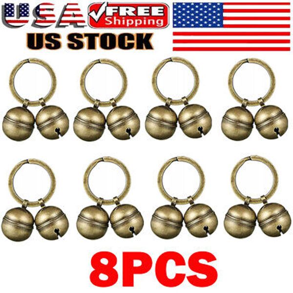 Dog Collar Bell 8 Strings in 16 Pieces Pet Bells Collar Loud Brass Cat Bells HOT