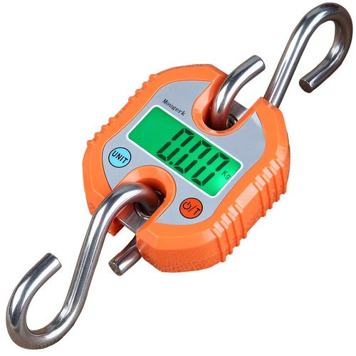 Mougerk Digital Hanging Scales Portable Heavy Duty Crane Scale 150 kg 300 lb 2 AAA Batteries(Not Included)) (Orange)