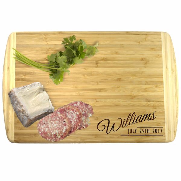 Custom Engraved 18x12" Bamboo Cutting Board - Wedding, Anniversary, Kitchen Gift