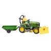 John Deere X949 Mowing Tractor with Trailer and Figure