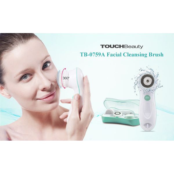 TOUCHBeauty 3-in-1 Face Brush Set with 3 Spin Cleansing Brushes & Travel Case