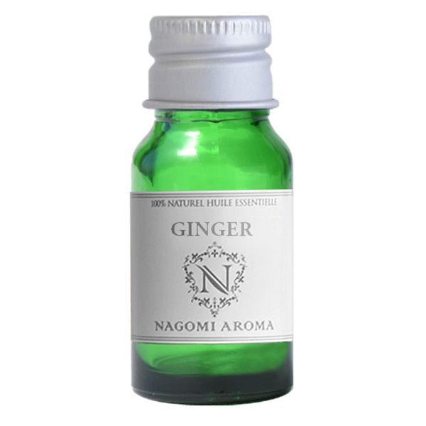 NAGOMI AROMA Organic Ginger, 0.3 fl oz (10 ml), AEAJ Certified Essential Oil, Aroma Oil