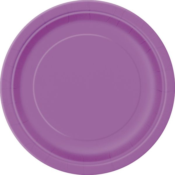 7" Round Dessert Plates | Pretty Purple Color Theme | 20ct